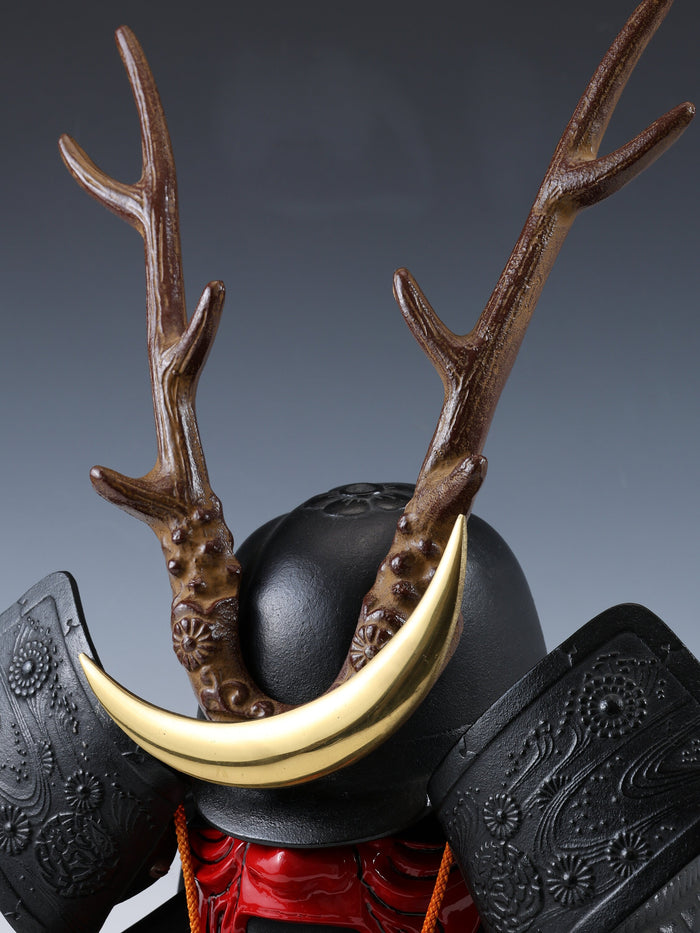 Vintage Japanese Samurai Kabuto Helmet  Yamanaka Shikanosuke Bronze Display