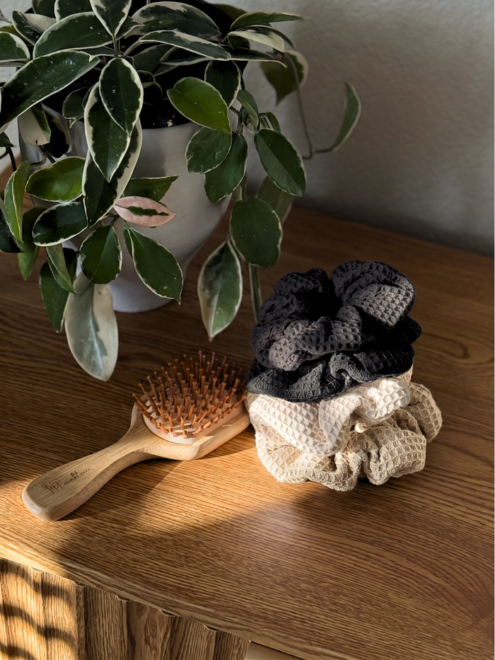 Waffle Cotton Scrunchies 2pk