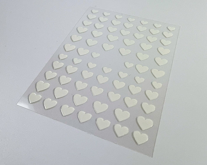 White Hearts Nail Art Decals