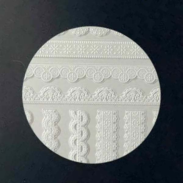 White Lace Trim nail art decals, product shot
