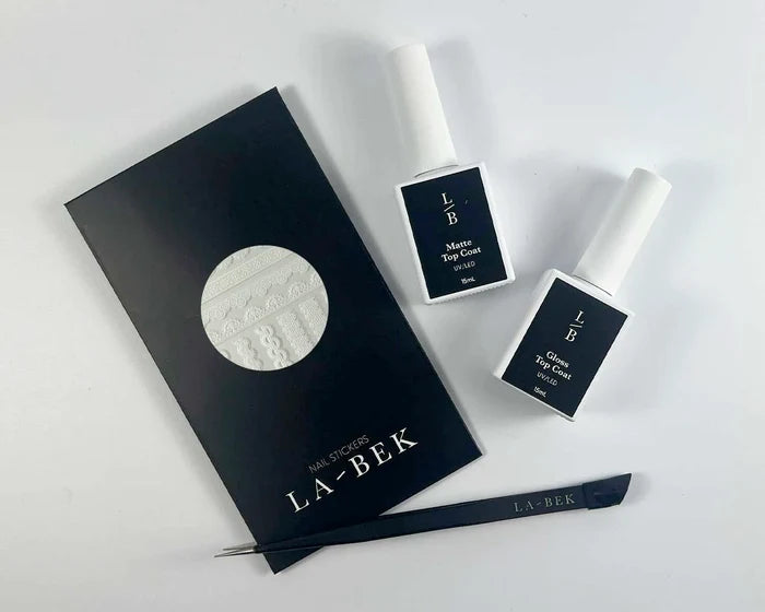 White Lace Trim nail art decals, packaging shot