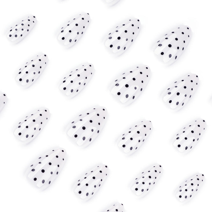 White Polka Dots | Medium Almond | EASY PRESS™