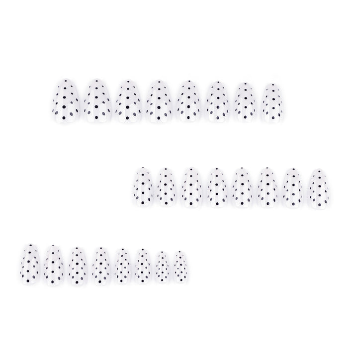 White Polka Dots | Medium Almond | EASY PRESS™