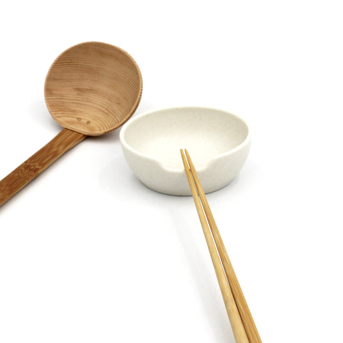 White Porcelain Ladle and Utensil Stand