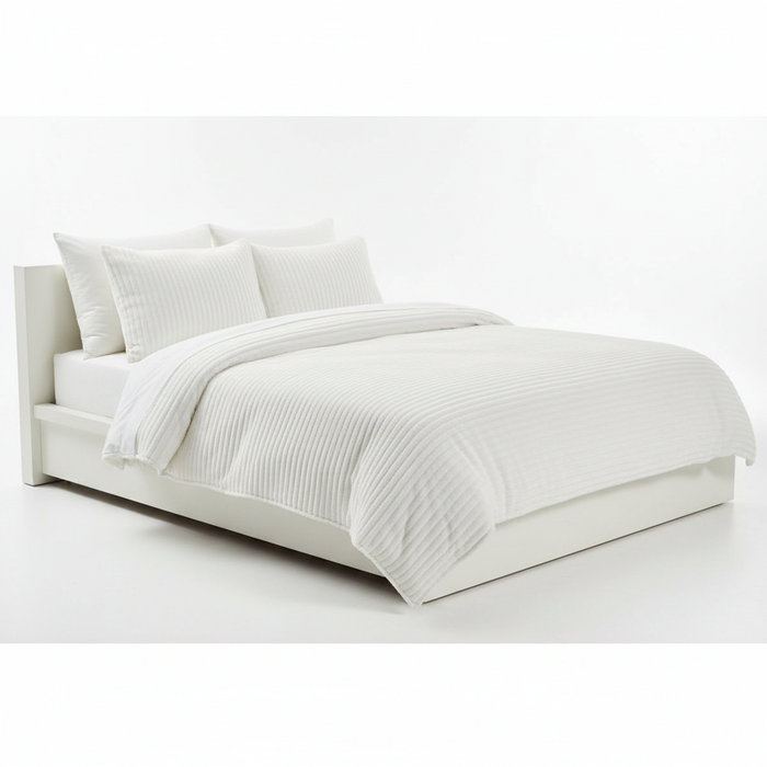 White Velvet 4pc Duvet Set 5x6