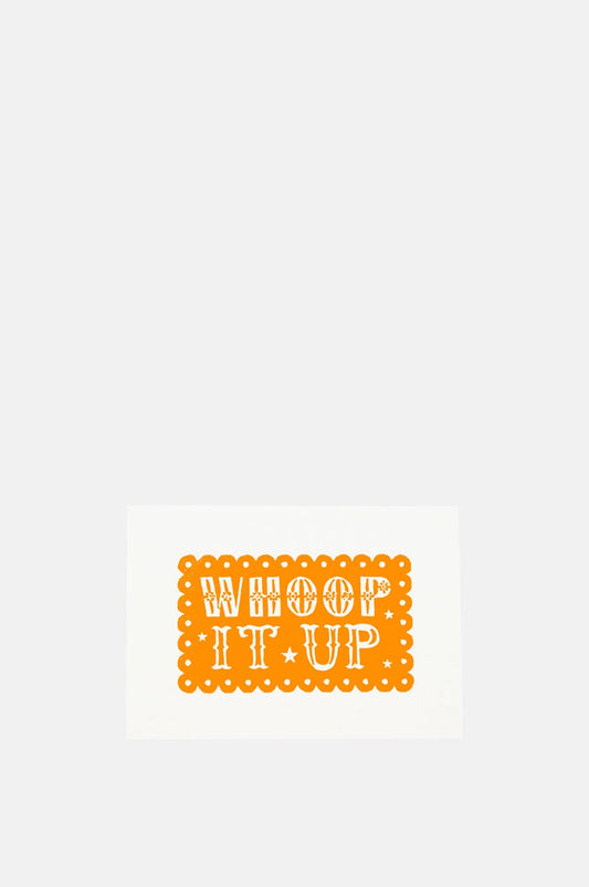 Pressed and Folded Whoop It Up Greeting Card.