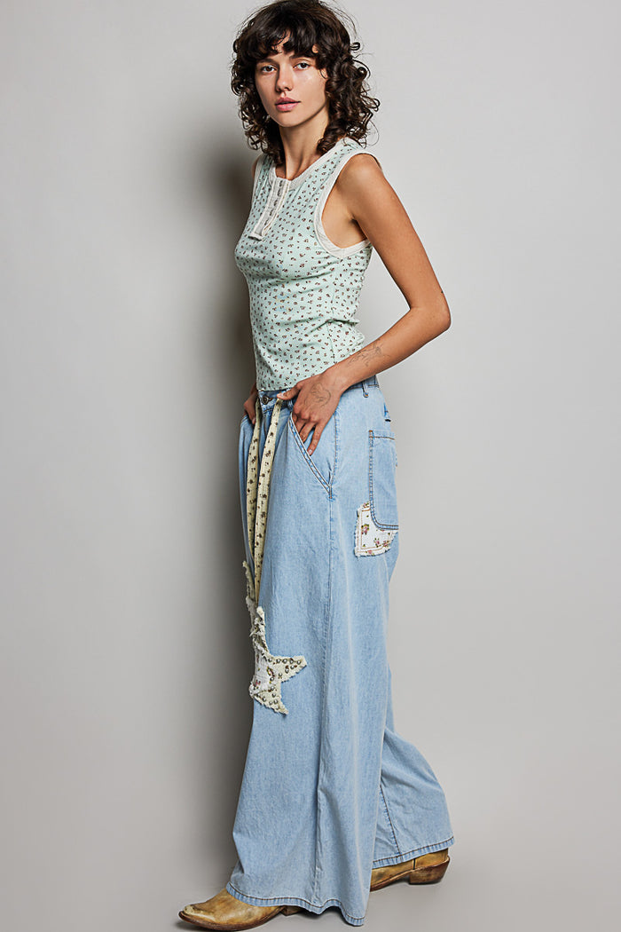 Wide Leg Pant with Drawstring