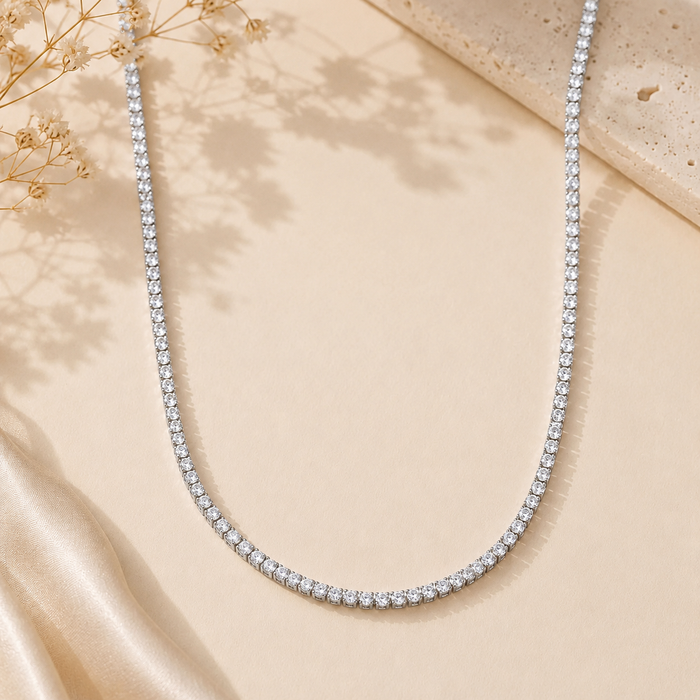 Wolff Jewelry - Crystal Tennis halskæde - sølv