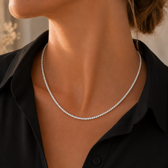 Wolff Jewelry - Crystal Tennis halskæde - sølv