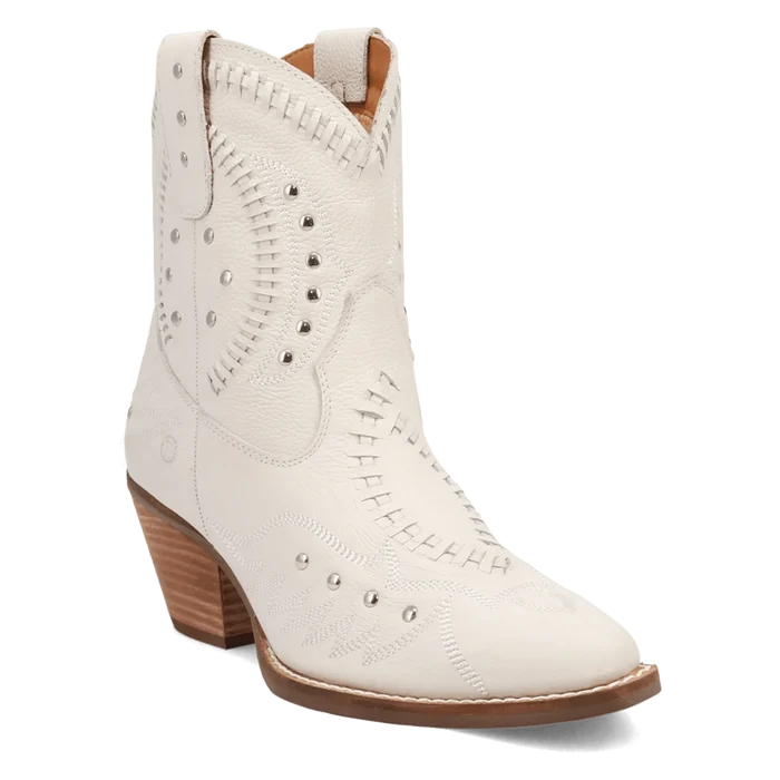 Women's Dingo DI2206-WH 7" Precious White Smooth Leather Bootie