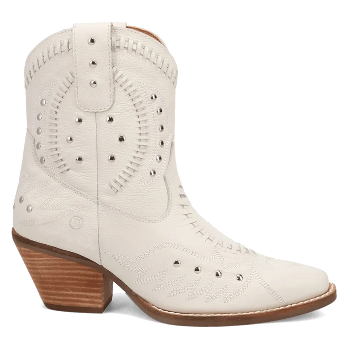 Women's Dingo DI2206-WH 7" Precious White Smooth Leather Bootie