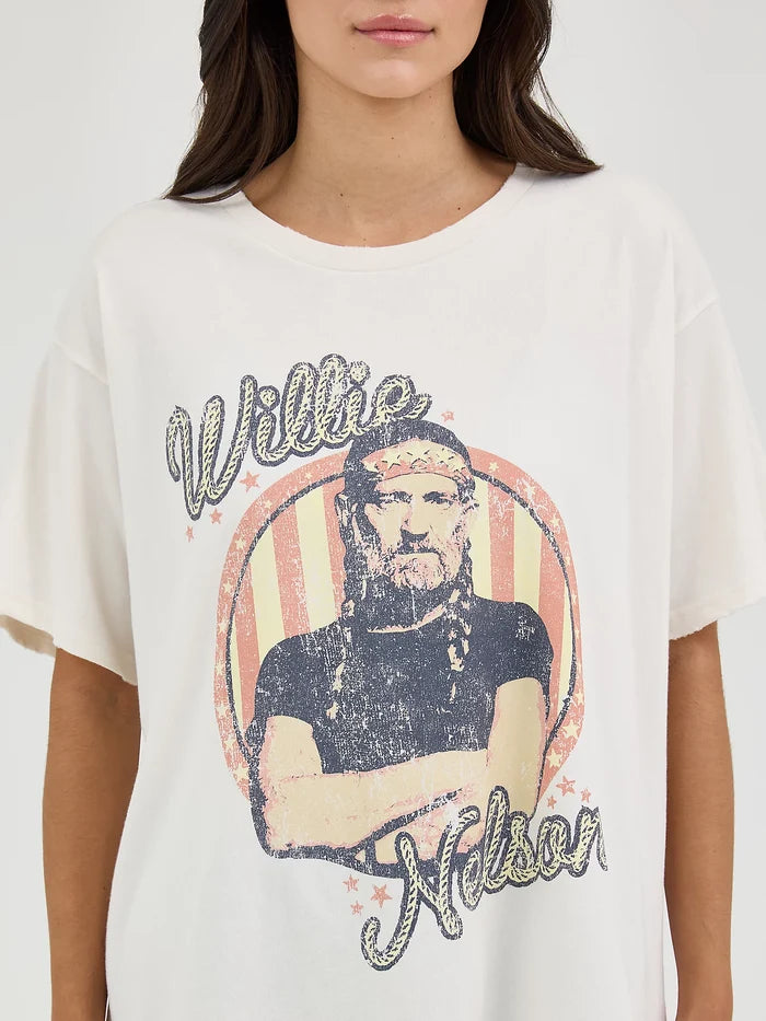 Women's Wrangler 112361042 Oversized Willie Nelson Tee Shirt